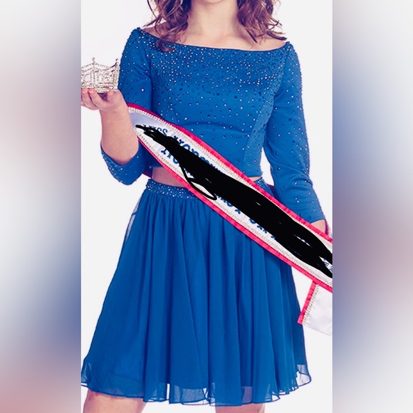Two-piece blue dress - size 2 - Picture 1 of 10